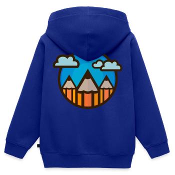 Stylos (paysage) 01 - Sweat Premium à capuche zippé enfant bio - bleu roi - Dos - AI Model Kid Male (0cm)