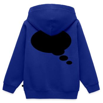 Speechbubble, bulle discour, votre texte, comics - Sweat Premium à capuche zippé enfant bio - bleu roi - Dos - AI Model Kid Male (0cm)