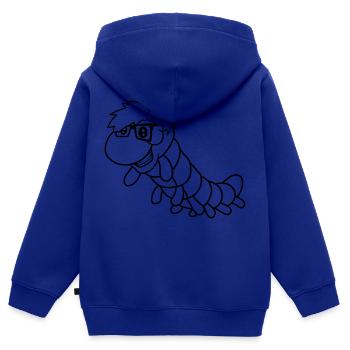 nerd geek hornbrille schlau intelligent freak büch - Kinder Premium Organic Zip Hoodie - Royalblau - Hinten - AI Model Kid Male (0cm)