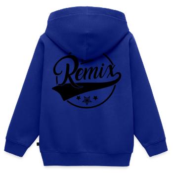 The Remix - Der Remix - The Original - Familie - Sweat Premium à capuche zippé enfant bio - bleu roi - Dos - AI Model Kid Male (0cm)