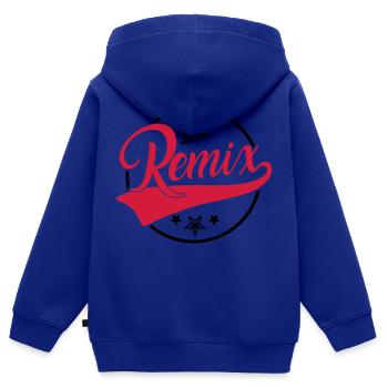 The Remix - Der Remix - The Original - Familie - Sweat Premium à capuche zippé enfant bio - bleu roi - Dos - AI Model Kid Male (0cm)