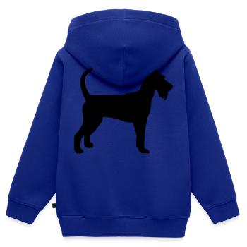 Irish Terrier - Sweat Premium à capuche zippé enfant bio - bleu roi - Dos - AI Model Kid Male (0cm)