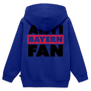ANTI BAYERN FAN - Kinder Premium Organic Zip Hoodie - Royalblau - Hinten - AI Model Kid Male (0cm)