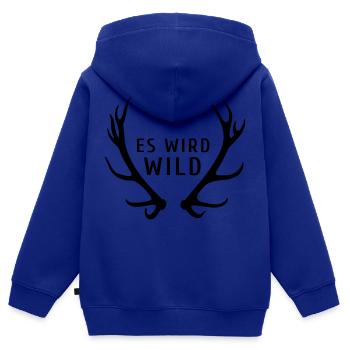 es wird wild - Kinder Premium Organic Zip Hoodie - Royalblau - Hinten - AI Model Kid Male (0cm)