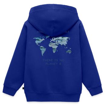 Meeresschutz reduce reuse recycle Klimademo - Kinder Premium Organic Zip Hoodie - Royalblau - Hinten - AI Model Kid Male (0cm)