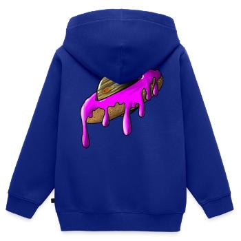 Bourgeon de Jupiter en glaçure - Sweat Premium à capuche zippé enfant bio - bleu roi - Dos - AI Model Kid Male (0cm)