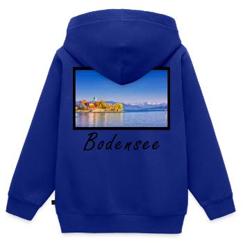 Bodensee Design - Kinder Premium Organic Zip Hoodie - Royalblau - Hinten - AI Model Kid Male (0cm)