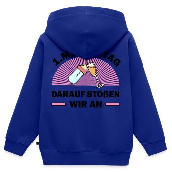 Erster Muttertag Baby Kind - Kinder Premium Organic Zip Hoodie - Royalblau - Hinten - AI Model Kid Male (0cm)