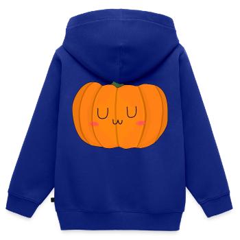 Kürbis Halloween - Kinder Premium Organic Zip Hoodie - Royalblau - Hinten - AI Model Kid Male (0cm)