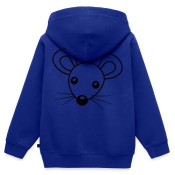 Kopf Maus Clipart - Kinder Premium Organic Zip Hoodie - Royalblau - Hinten - AI Model Kid Male (0cm)