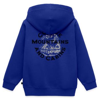 Kaffeeberge und Hütten - Kinder Premium Organic Zip Hoodie - Royalblau - Hinten - AI Model Kid Male (0cm)