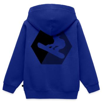Snowboard Snowboarder - Sweat Premium à capuche zippé enfant bio - bleu roi - Dos - AI Model Kid Male (0cm)