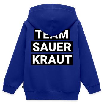 Team Sauerkraut - Kinder Premium Organic Zip Hoodie - Royalblau - Hinten - AI Model Kid Male (0cm)