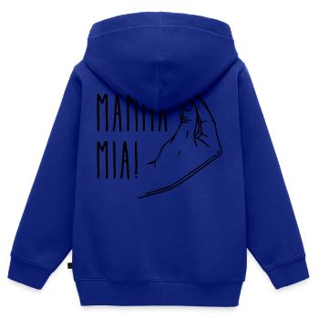Mamma mia - Kinder Premium Organic Zip Hoodie - Royalblau - Hinten - AI Model Kid Male (0cm)