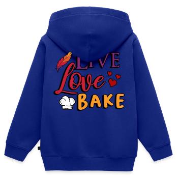 bäcker lustige sprüche brotkasten arbeit spruch - Kinder Premium Organic Zip Hoodie - Royalblau - Hinten - AI Model Kid Male (0cm)