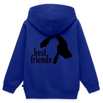 Chien Chat Meilleurs Amis Fidèle Compagnon Compagnon - Sweat Premium à capuche zippé enfant bio - bleu roi - Dos - AI Model Kid Male (0cm)