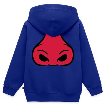 Rote große Nasenlöcher Nase - Kinder Premium Organic Zip Hoodie - Royalblau - Hinten - AI Model Kid Male (0cm)