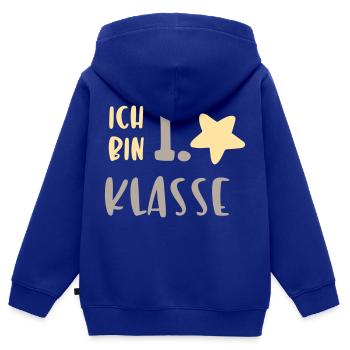 ich bin 1 Klasse Stern - Kinder Premium Organic Zip Hoodie - Royalblau - Hinten - AI Model Kid Male (0cm)