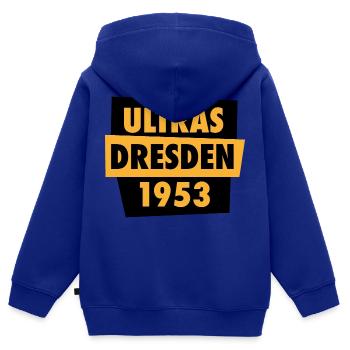Ultras - Dresden - 1953 - Sachsen - Kinder Premium Organic Zip Hoodie - Royalblau - Hinten - AI Model Kid Male (0cm)