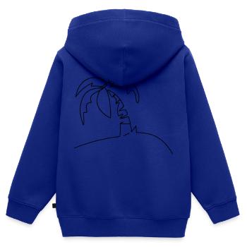 Palmen Insel Oneline - Kinder Premium Organic Zip Hoodie - Royalblau - Hinten - AI Model Kid Male (0cm)