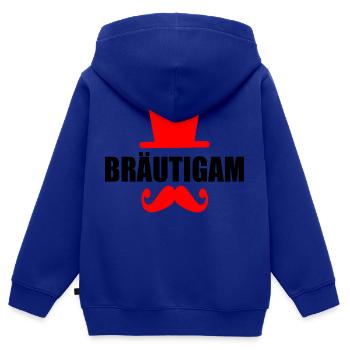 bräutigam - Kinder Premium Organic Zip Hoodie - Royalblau - Hinten - AI Model Kid Male (0cm)