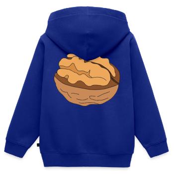 Walnuss Illustration Geschenkidee Nussliebhaber - Kinder Premium Organic Zip Hoodie - Royalblau - Hinten - AI Model Kid Male (0cm)