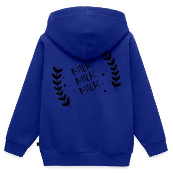 milk milk milk - Kinder Premium Organic Zip Hoodie - Royalblau - Hinten - AI Model Kid Male (0cm)