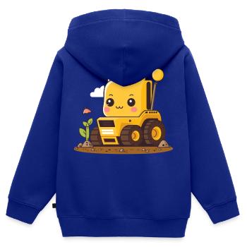Tracteur Pika Kawaï - Sweat Premium à capuche zippé enfant bio - bleu roi - Dos - AI Model Kid Male (0cm)