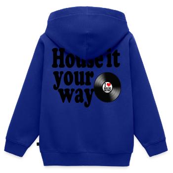 House It Your Way - Kids Premium Organic Zip-up Hoodie - royal blue - Back - AI Model Kid Male (0cm)