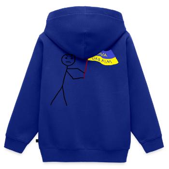 Ukrainisch - Kinder Premium Organic Zip Hoodie - Royalblau - Hinten - AI Model Kid Male (0cm)