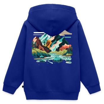 SURREAL - Kids Premium Organic Zip-up Hoodie - royal blue - Back - AI Model Kid Male (0cm)