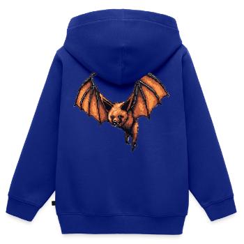 Flughund in 8 Bit Retro Videospiele Grafik - Kinder Premium Organic Zip Hoodie - Royalblau - Hinten - AI Model Kid Male (0cm)
