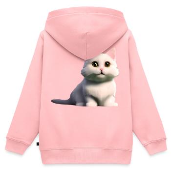 white cat - Kids Premium Organic Zip-up Hoodie - rose - Back - AI Model Kid Female (0cm)
