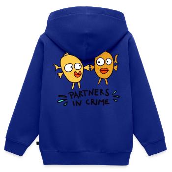 Partners in Crime - Kids Premium Organic Zip-up Hoodie - royal blue - Back - AI Model Kid Male (0cm)