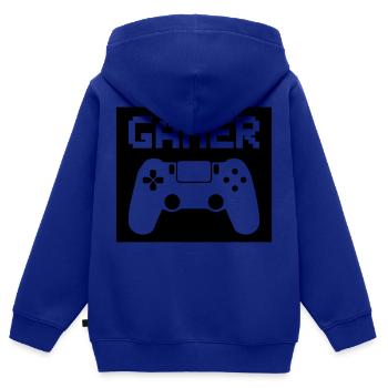 gamer - Kinder Premium Organic Zip Hoodie - Royalblau - Hinten - AI Model Kid Male (0cm)