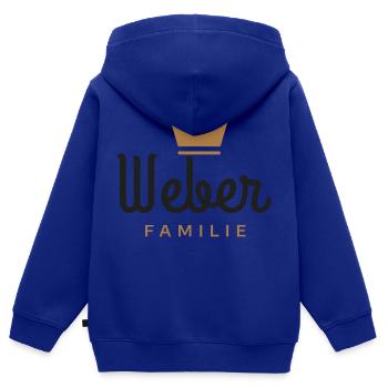 Weber-Familie - Kinder Premium Organic Zip Hoodie - Royalblau - Hinten - AI Model Kid Male (0cm)