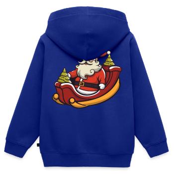 Weihnachtsmann Logo - Kinder Premium Organic Zip Hoodie - Royalblau - Hinten - AI Model Kid Male (0cm)
