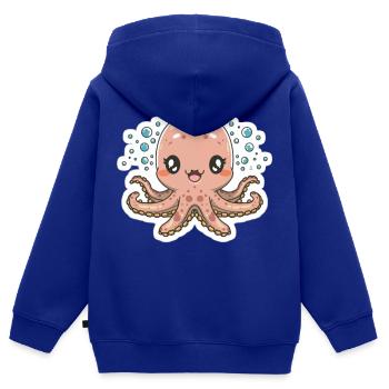 Octopus Lover - Kids Premium Organic Zip-up Hoodie - royal blue - Back - AI Model Kid Male (0cm)