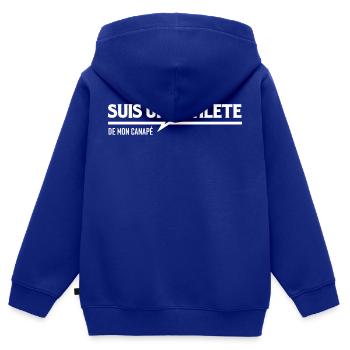 Je suis un athlète de mon canapé - Sweat Premium à capuche zippé enfant bio - bleu roi - Dos - AI Model Kid Male (0cm)