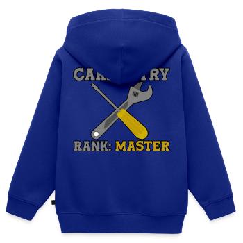 Carpentry Rank Master 2 - Kids Premium Organic Zip-up Hoodie - royal blue - Back - AI Model Kid Male (0cm)