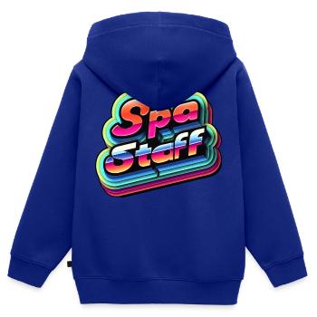 Spa Staff 8 - Kinder Premium Organic Zip Hoodie - Royalblau - Hinten - AI Model Kid Male (0cm)