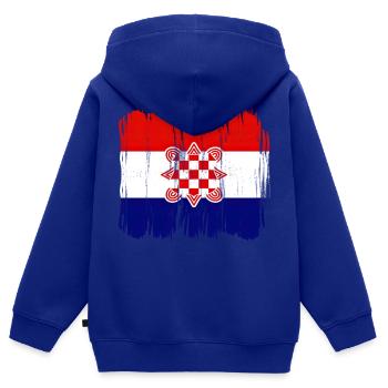 Kroatien hrvatska kroatien hrv hr zagreb geteilte Flagge - Kinder Premium Organic Zip Hoodie - Royalblau - Hinten - AI Model Kid Male (0cm)