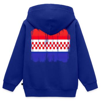 Kroatien hrvatska kroatien hrv hr zagreb geteilte Flagge - Kinder Premium Organic Zip Hoodie - Royalblau - Hinten - AI Model Kid Male (0cm)