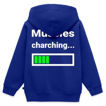 Muscle Loading Indicator Fitness Strength Training - Kids Premium Organic Zip-up Hoodie - royal blue - Back - AI Model Kid Male (0cm)