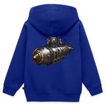Sous-marin steampunk - Sweat Premium à capuche zippé enfant bio - bleu roi - Dos - AI Model Kid Male (0cm)