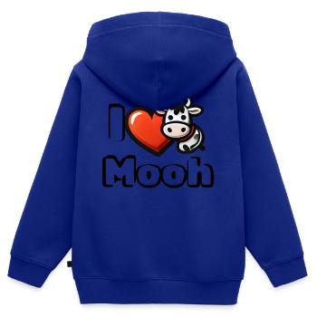 🐮 I ❤️ Moooh – Lustiges Kuh Cartoon T-Shirt - Kinder Premium Organic Zip Hoodie - Royalblau - Hinten - AI Model Kid Male (0cm)