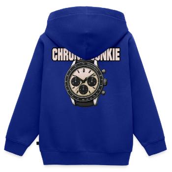 Chrono Junkie – Für die Liebe zur Zeit - Kinder Premium Organic Zip Hoodie - Royalblau - Hinten - AI Model Kid Male (0cm)