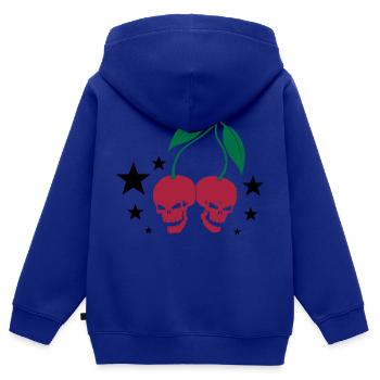 Cherry Skulls - Kinder Premium Organic Zip Hoodie - Royalblau - Hinten - AI Model Kid Male (0cm)