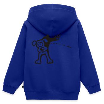 pinkelpaul - Kinder Premium Organic Zip Hoodie - Royalblau - Hinten - AI Model Kid Male (0cm)