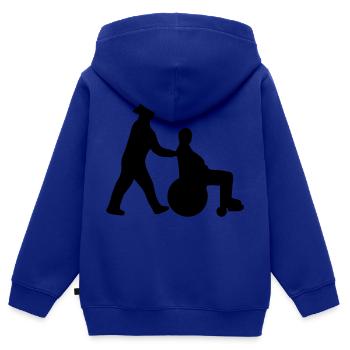 Altenpfleger schiebt Senior im Rollstuhl - Kinder Premium Organic Zip Hoodie - Royalblau - Hinten - AI Model Kid Male (0cm)